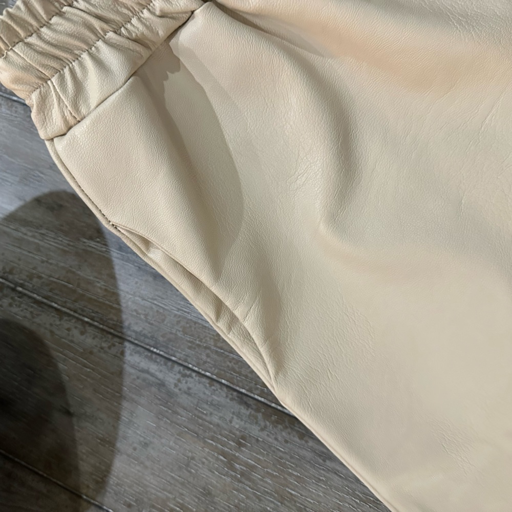 Parisian Vegan Leather Joggers - Picture 6 of 13